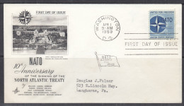 SALE !! 50 % OFF !! ⁕ USA 1959 ⁕ 10th Anniv. Of NATO 4c. ⁕ FDC Cover WASHINGTON - 1951-1960