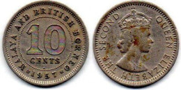 MA 25212  / Malaya 10 Cents 1957 H TB - Malaysie