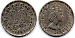 MA 25215  / Malaya 10 Cents 1957 H TB - Malaysia