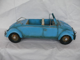 Beautiful Vintage Metal Car Volkswagen Beetle Cabrio Sheet Metal 36cm #1772 - Collectors & Unusuals - All Brands