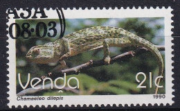 MiNr. 208 Südafrika, Venda    1990, 3. Aug. Freimarke: Reptilien - Mit ET-Eckstempel - Venda