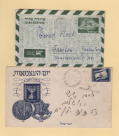 Israel - Lot De 2 Entiers Postaux - Aerogramme - Briefe U. Dokumente