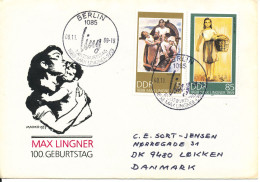 Germany DDR FDC 8-11-1988 Max Lingner 100. Geburtstag With Cachet Sent To Denmark - 1981-1990