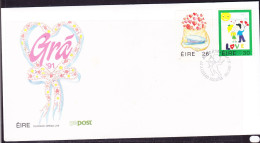 Ireland 1991 Love First Day Cover - Unaddressed - Covers & Documents