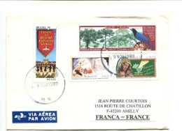 BRESIL - Affranchissement Sur Lettre - Oiseaux / Religion / Littérature / Vierge à L'enfant - Storia Postale