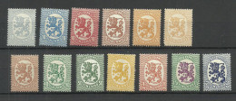 FINLAND FINNLAND 1917-1930 = 13 Values From Set Michel 112 - 124 * Coat Of Arms Wappe (no Wm) - Unused Stamps