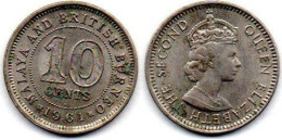 MA 25259  / Malaya 10 Cents 1961 H TTB - Maleisië