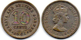 MA 25260  / Malaya 10 Cents 1961 H TTB - Malaysie