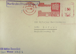 DDR: NfD-Brief Mit AFS DP =030= WISMAR 24 Vom 3.6.80 Abs: MTW DDR SCHIFFBAU VEB Mathias-Thesen-Werk Wismar - Lettres & Documents