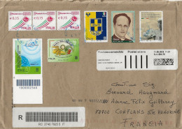 Lettre Recommandée Avec 5 Timbres B Et 3 Timbres à 0,15€ + Vignette De Complément(oblitération De Trapani Du 11/09/2023) - Storia Postale