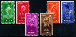 India Saints/Tagore Etc 1963, SG 337-42, Michel 34€ MLH (VERY CLEAN) - Ongebruikt