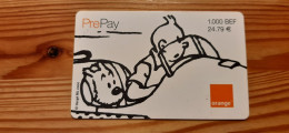 Prepaid Phonecard Belgium, Orange - Tin Tin - Sonstige & Ohne Zuordnung