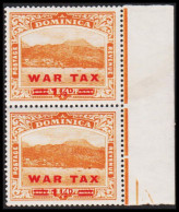 1919. DOMINICA. Roseau Harbour And City WAR TAX 1½ D / 2½ PENCE. Never Hinged Pair.  (MICHEL 55) - JF536064 - Dominica (...-1978)