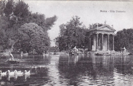 CPA -  VIEW FROM THE LAKE, VILLA UMBERTO, SWANS, STATUES, ROME - ITALY - Panoramic Views