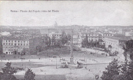 CPA - PLAZZA DEL POPOLO VISTA DAL PINCIO, PANORAMA, BUILDINGS, PEOPLE, OBELISK, CHURCH, ROME - ITALY - Panoramic Views