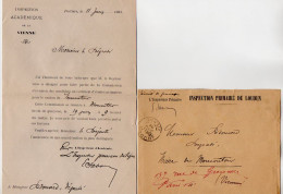 TB 4375 - 1903 - Lettre En Franchise - Inspection Académique De POITIERS & LOUDUN Pour M. RIDOUARD Maire De MONCONTOUR - Lettere In Franchigia Civile