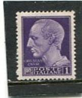 ITALIA - 1945  1 L  DEFINITIVE   NO  WMK  MINT NH - Ungebraucht