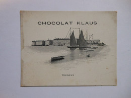 B0091a - Image Chromo CHOCOLAT KLAUS Genève Le Lac Voiliers - Chocolate