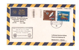 LUFTHANSA - FRANKFURT .........MEXICO 1966 - FIRST FLIGHT - Coin Envelopes