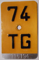 Velonummer Mofanummer Thurgau TG 74 - Plaques D'immatriculation