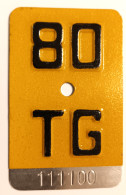Velonummer Mofanummer Thurgau TG 80 - Number Plates
