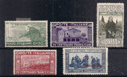 COLONIE ITALIANE OLTRE GIUBA 1926  SAN FRANCESCO  SASS. 24-28 MLH VF - Oltre Giuba