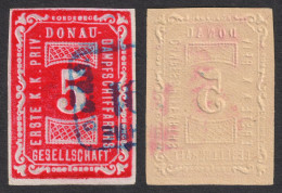 1887 DDSG D.D.S.G. Danube Donau Revenue Tax Austria Hungary KuK K.u.K Ship Steamer Ticket Stamp - 5 Kr - Steuermarken