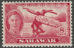 Sarawak. 1955-59 QEII. 8c MH. Mult Script CA W/M SG 192 - Sarawak (...-1963)