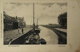 Capelle (N-Br.) ('s Grevelduin-Capelle) Buitenhaven (geanimeerd) 1908 Met GR Stempel /Vlekkig Rand/Topkaart - Autres & Non Classés