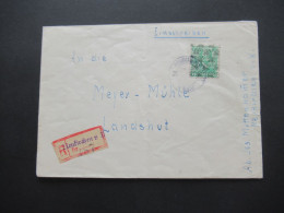 1948 Netzaufdruck Nr. 51 II EF Einschreiben Not R-Zettel Gestempel L1 Neukirchen V.W. Nach Landshut Gesendet - Briefe U. Dokumente