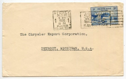 Australia 1932 Cover - Sydney To Detroit, Michigan - Chrysler; Scott 131 - 3p. Sydney Harbour Bridge - Cartas & Documentos