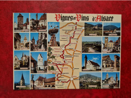 Carte VIGNES ET VINS D'ALSACE BERGHEIM RIQUEWIHR MITTELWIHR AMMERSCHWIHR BENNWIHR DE CHATENOIS A COLMAR - Chatenois