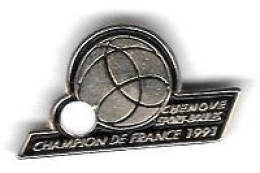 Pin's  Ville, Sport  Pétanque, CHENÔVE  SPORT  BOULES, CHAMPION  DE  FRANCE  1991   ( 21 ) - Pétanque