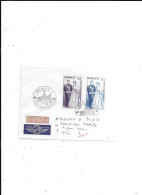 MONACO N° A74 ET 76 OBL ANNIVERSAIRE MARIAGE 1 ER JOUR 1960 - Lettres & Documents