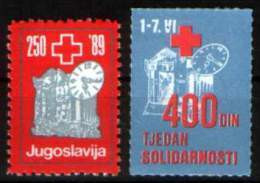 Yugoslavia 1989 Red Cross Solidarity Postage Due Tax Charity Surcharge, Set MNH - Timbres-taxe