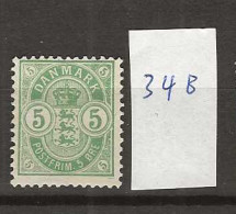 1884 MH Danmark Mi 34-B - Neufs