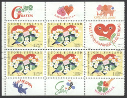 Finland Sc# 906a Used Booklet Pane 1993 Friendship - Gebruikt