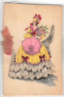 ILLUSTRATEUR SIGNE - T Dorival - Jeune Femme Avec Une Ombrelle Et Robe à Volants - Carte Postale Ancienne - Dorival