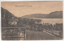 D5294) SATTENDORF Am OSSIACHER SEE - Zweibild AK Mit Weg HAUS DETAIL U. SCHIFF 1925 - Ossiachersee-Orte