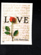 1853745837 2001 SCOTT 3496 (XX) POSTFRIS MINT NEVER HINGED - FLORA - FLOWERS - LOVE STAMP - RED ROSE - LEFT & UPPER IMPF - Other & Unclassified