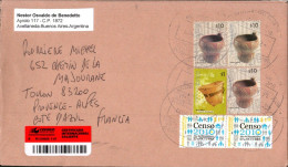 ARGENTINE AFFRANCHISSEMENT COMPOSE SUR  LETTRE RECOMMANDEE POUR LA FRANCE 2010 - Covers & Documents