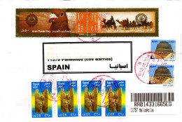 Egypt 2008, Day Of Arab Post, Se-tenant Michel 2363-64, 2470, Interesting Franking - Used Stamps