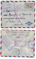 MONTAUBAN Lettre Poste Aérienne Dest COLOMBO Via Laos Vietnam Retour à L'envoyeur Return To Sender Yv PA 30 Ob 1954 - 1927-1959 Covers & Documents