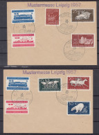 SALE !! 50 % OFF !! ⁕ Germany 1957 DDR ⁕ Zoo Berlin, Leipzig Fair Postmark On 2 Covers "Mustermesse" - Covers - Used