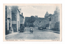 Préveranges, La Place, 1939, C.I.M., Automobiles, Publicité Saint-Gobain, Enfants, Commerces - Préveranges