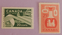 CANADA YT 289/290 NEUFS**MNH" RESSOURCES ECONOMIQUES" ANNÉE 1956 - Ungebraucht