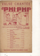 Partition Valse Chantee PHIPHI  Edition Salabert  1918 - Chansonniers