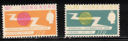 HONG KONG Scott # 221-2 MH - QEII ITU Issue - Unused Stamps