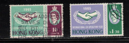 HONG KONG Scott # 223-4 Used - QEII International Co-operation Year - Gebraucht