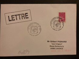 LETTRE M DE LUQUET 4,50 OBL.16 JUIN 1999 84998 APT ARMEES 1ER GROUPEMENT DE MISSILES STRATEGIQUES BA 200 LES SENTINELLES - Militaire Luchtpost